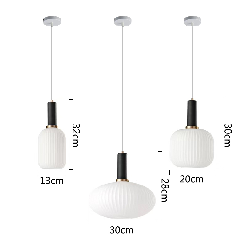 lampe led suspendue en verre au design nordique minimaliste blanc idéal pour une salle manger ou une chambre coucher