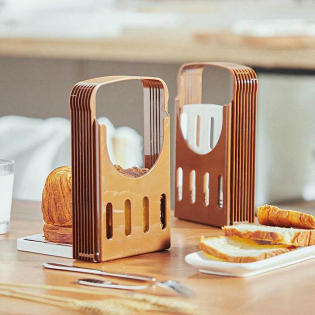 Wholesale ZXX Toast Bread Slicer Plastic Foldable Adjustable Loaf Cutter  Rack Cutting Guide Slicing Tool bread cutter slicer From m.