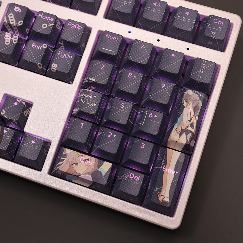 Sunaookami Shiroko-Teclado Mecânico, Arquivo Azul, Sublimação PBT,