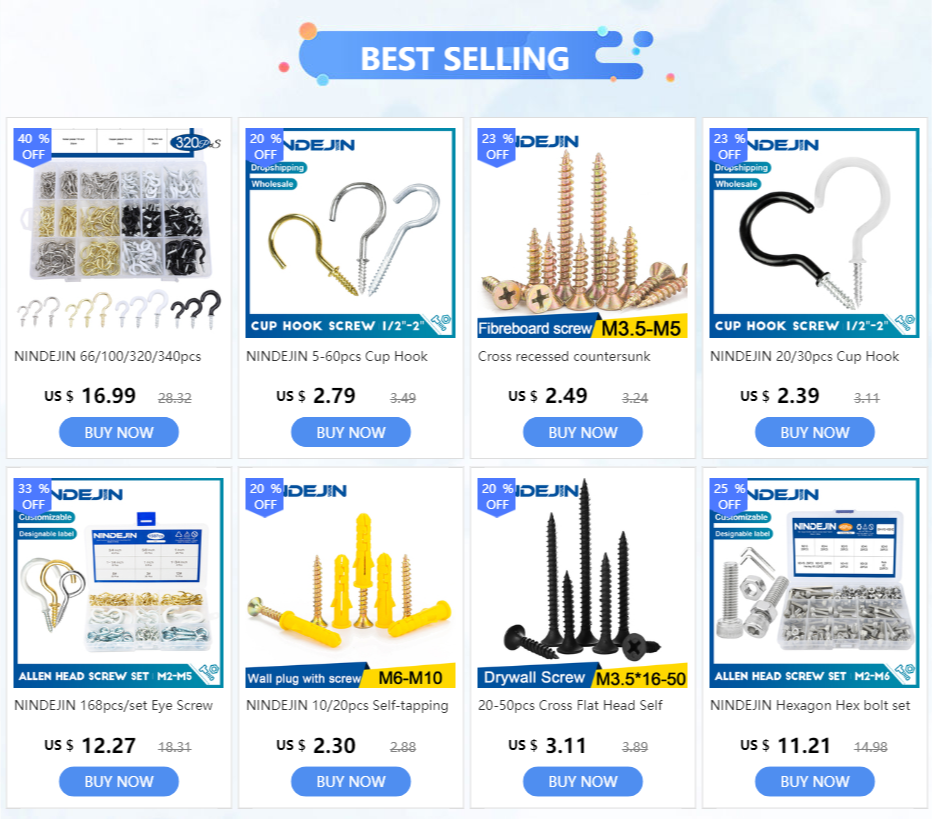 NINDEJIN 1/2 "~ 1-1/2" Platz Biegen Haken Kit Messing Überzogene L-Förmigen Rechten Winkel Schraube haken Blechschraube in Haken für Hängen – Detail 1