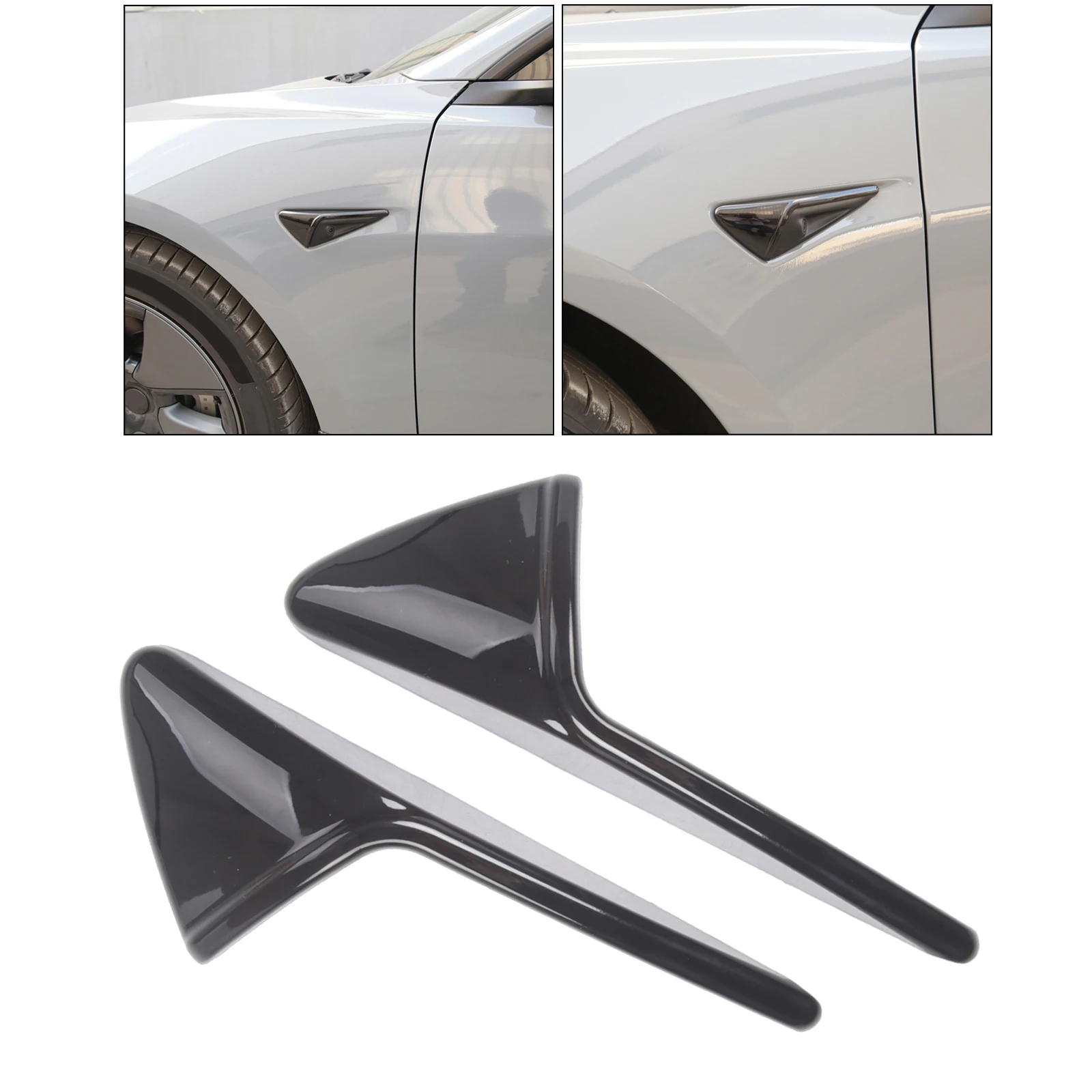2pcs Side Camera Protection Cover Compatible for Tesla 2021 Decorative Trim ABS Auto Exterior Accessories Parts