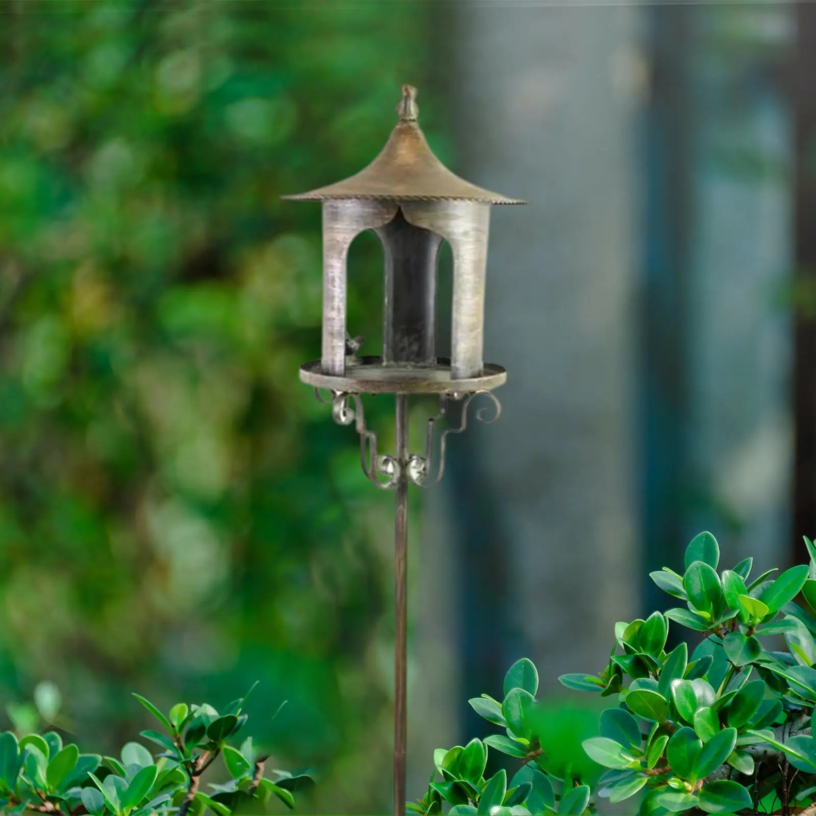 Rainproof Standing Bird Feeder Feeding Outdoor Pole Bird Feeding Station for Outdoor