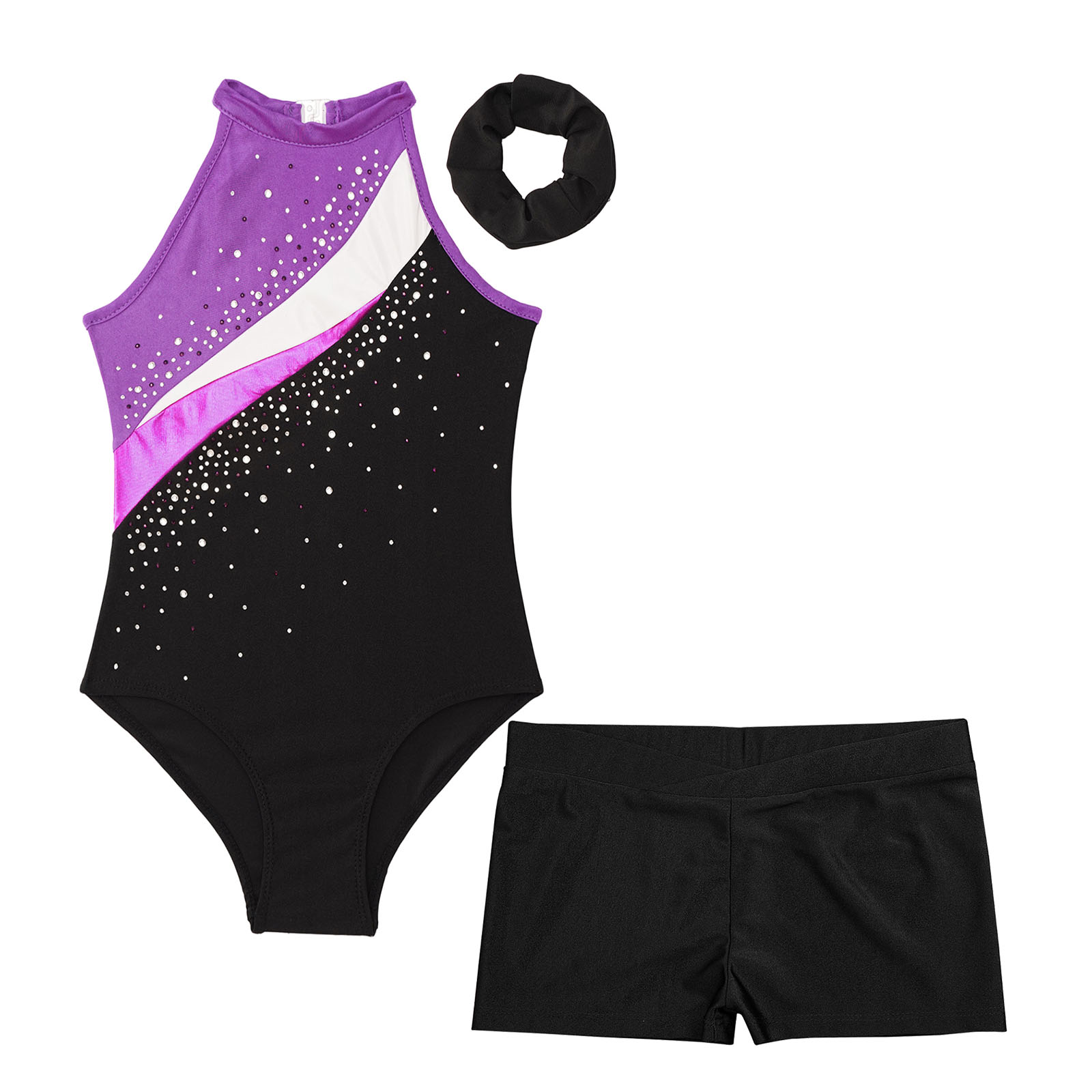 Kinder Mädchen Gymnastik Trikots Ballett Tanz Outfits Strass sportliche Biketard Shorts Set Workout Eiskunstlauf Bodysuit – Detail 29