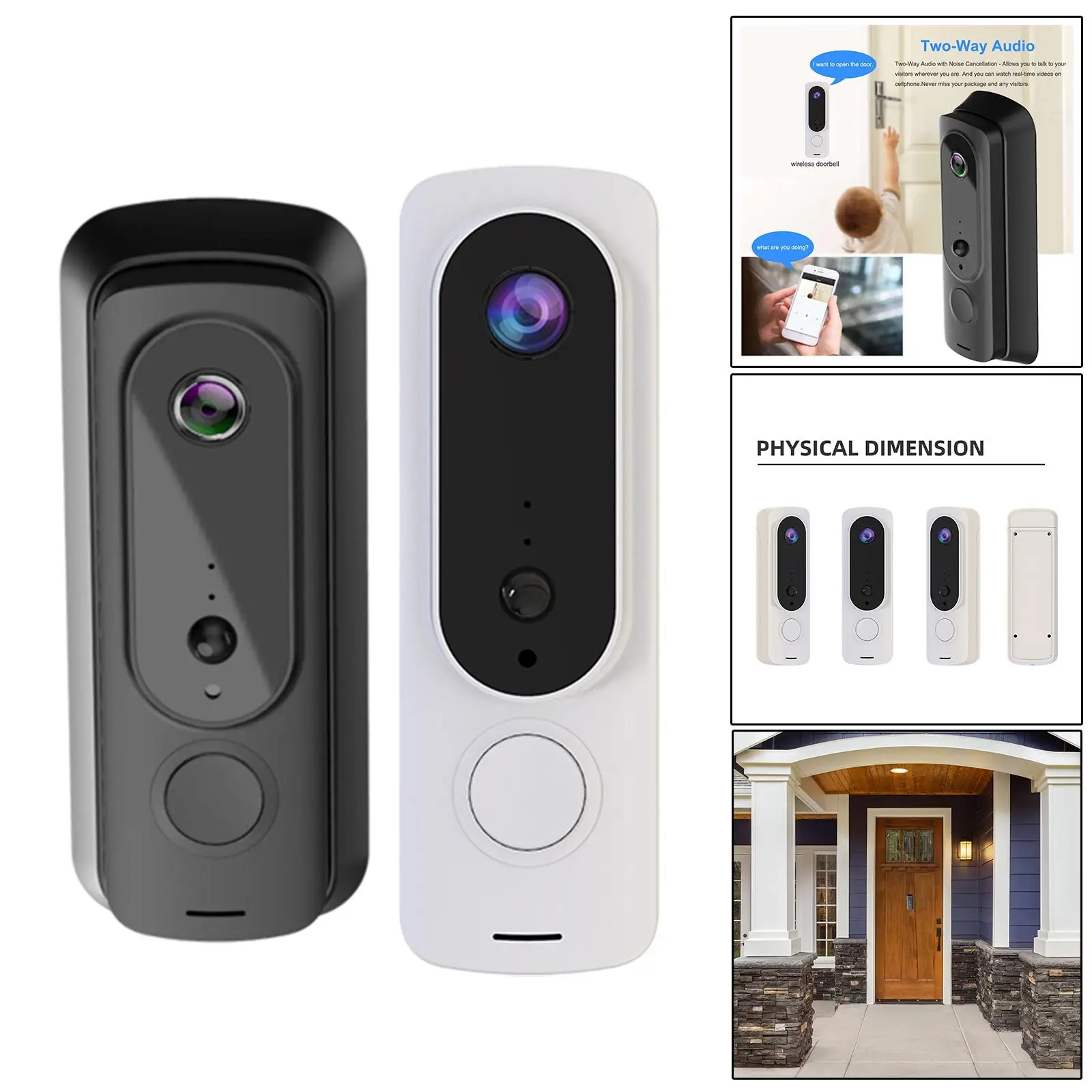 Video Camera with Chime, Camera (Battery-Powered), 1080p, No Monthly Fee, Human ,  Audio