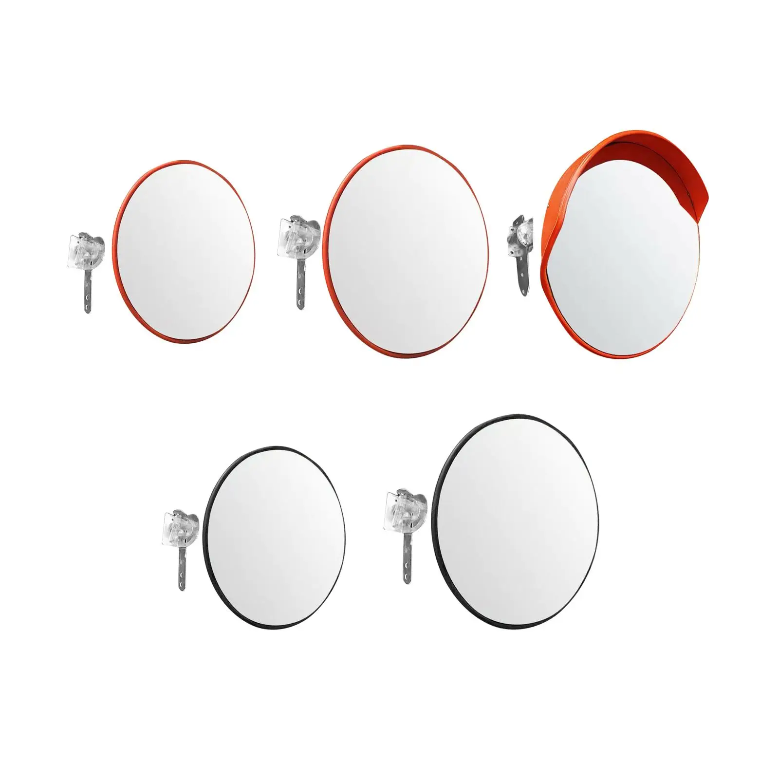 Convex Mirror Curved Safety Mirror Traffic Mirror Parking with Wall Fixing Bracket 220 Degrees Road Safety Convex Mirror