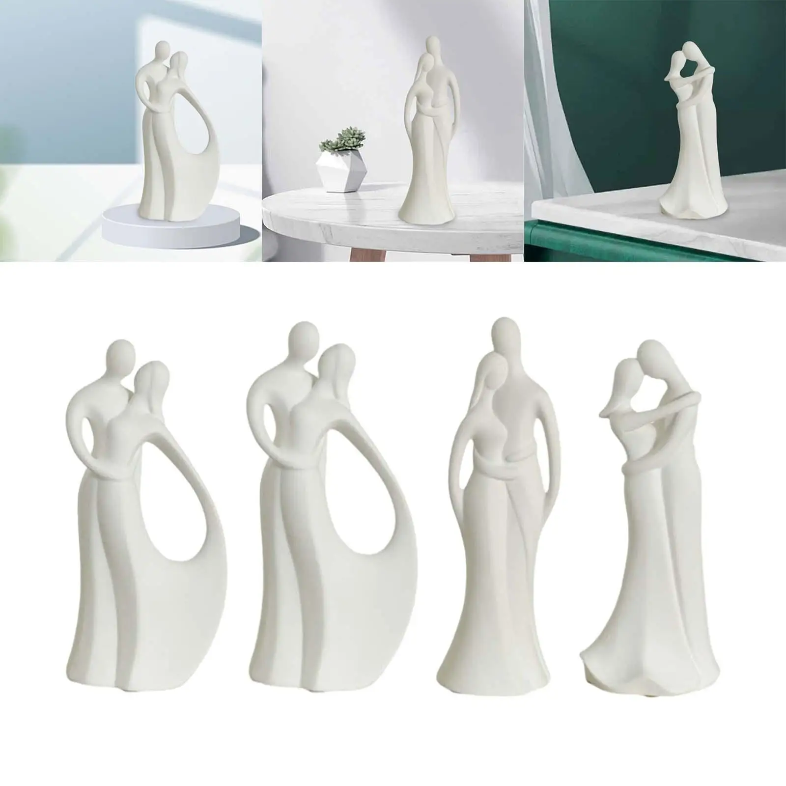 Couple Statue Nordic Style Abstract Figurine Lover for Desktop Cafe Office