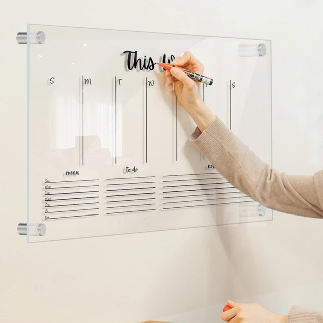 Agenda familiare cancellabile agenda calendario in acrilico calendario a parete  lavagna settimanale facile installazione - AliExpress