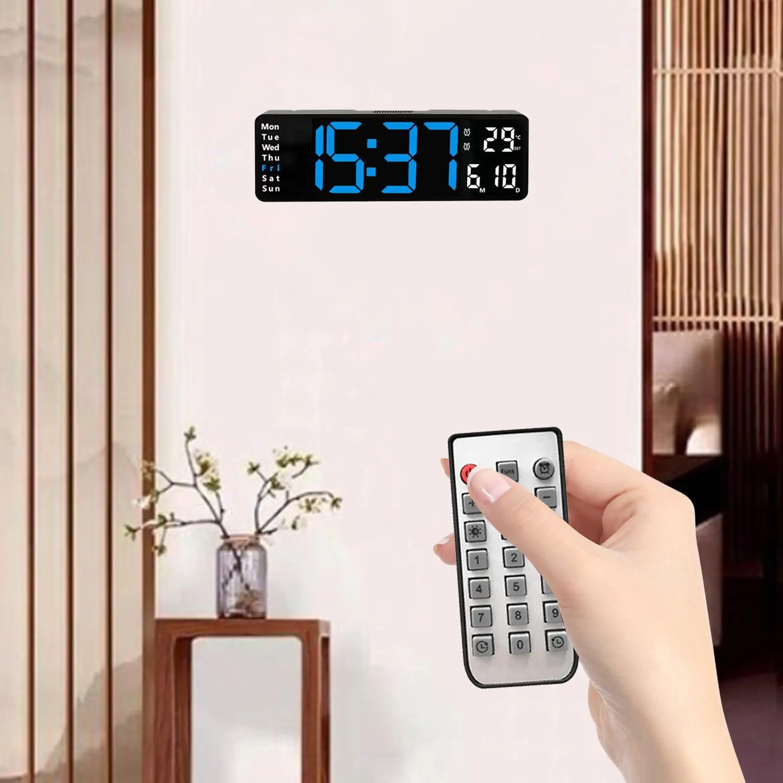 Digital Wall Clock Dual Alarms Count up Countdown Timer Clock Table Clock for