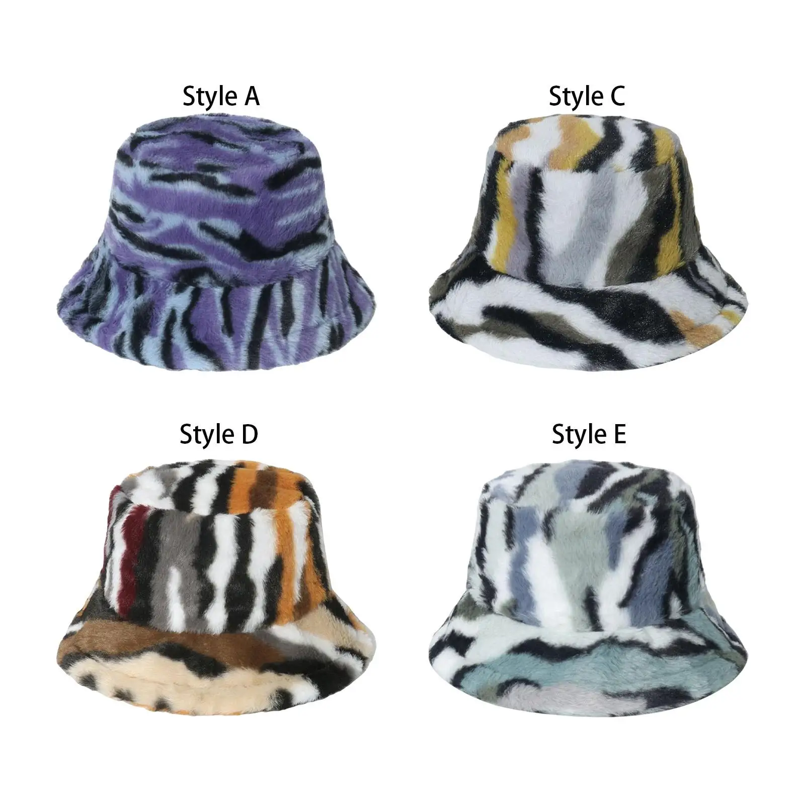 Comfortable Plush Bucket Hat Autumn Winter Hats Womens Windproof Fisherman Caps for Cold Weather Walking Camping Travel Outdoor