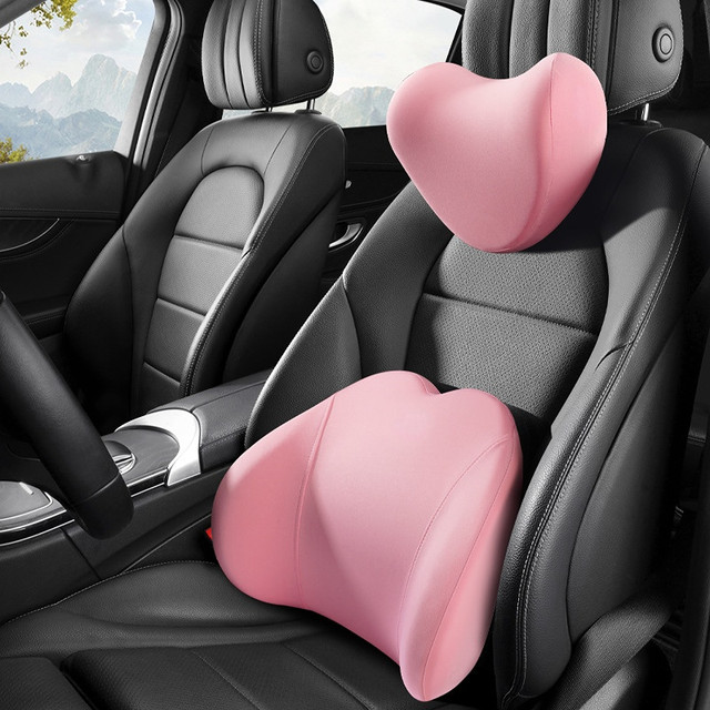 Car Headrest Lumbar Pillow 100% High Rebound Imported Memory Foam Car Neck  Pillow Waist Support High End Car Seat Pillow - Temu