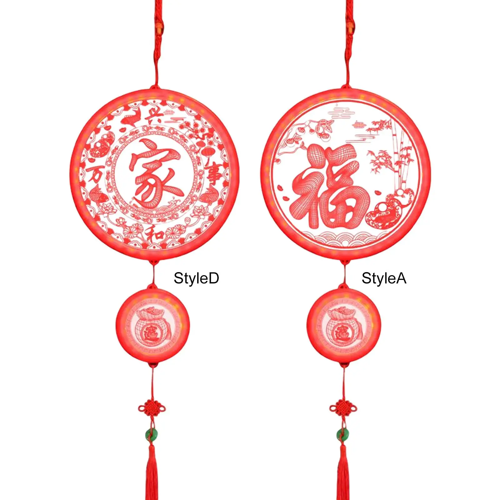 Decorative Spring Festival Light New Year Decorations 3D Hanging Ornament Pendant for Holiday Celebration Indoor Window Outdoor
