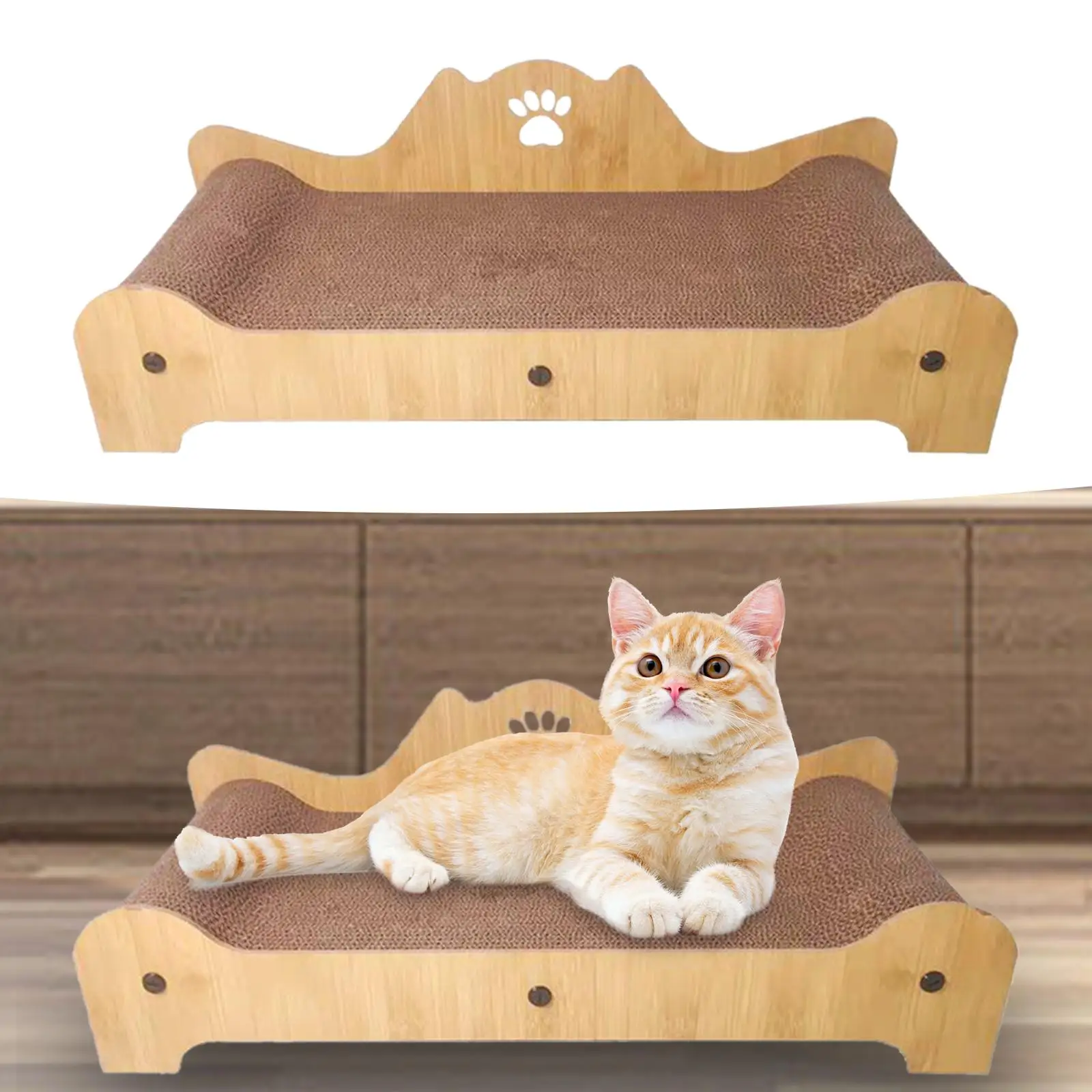 Cat Scratching Board Non Slip Furniture Protector Decorative Sleeping Bed Corrugated Cat Lounge Chair for Kitten Indoor Kitty