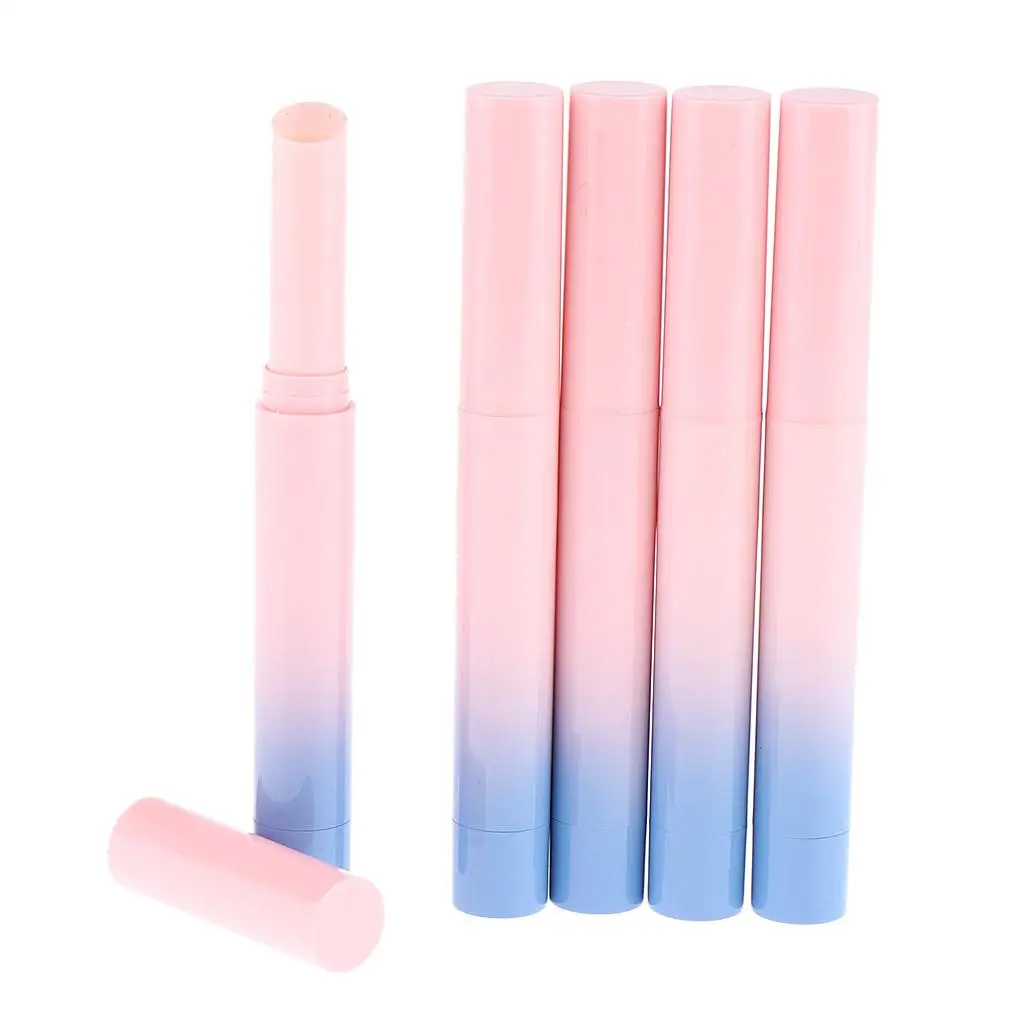 5-Pack Lip Crafting Tube Empty - Refillable Container - Pink Gradient Blue - 1.5 mL(0.05 Ounce)