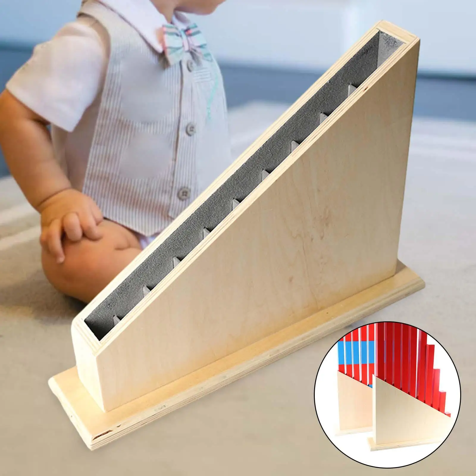 Montessori Rods Stand Long Rod Stand Sensorial Materials Games Measuring Wooden Number Rods Rack for Kids Children Homeschool