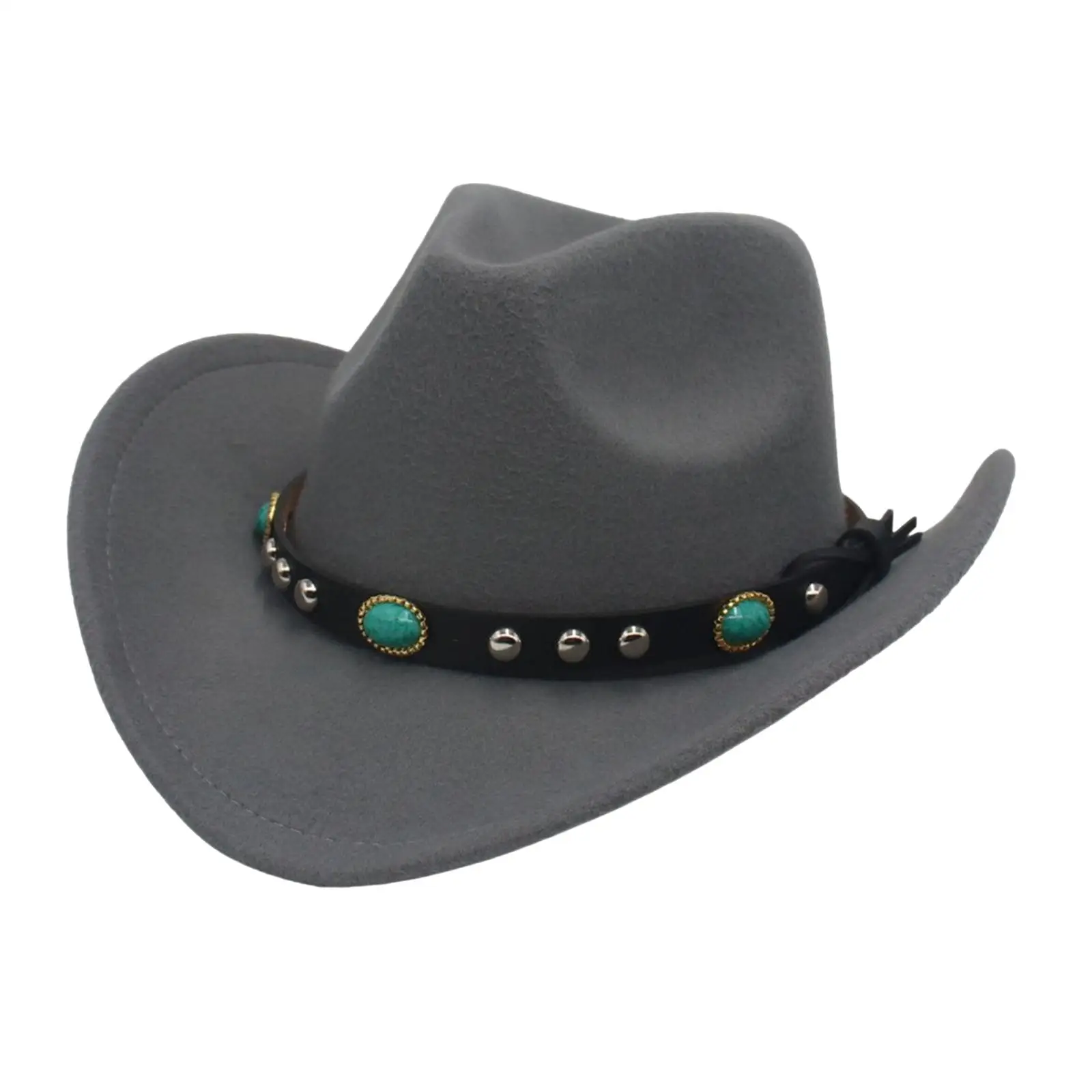 Men`s Ladies Western  Hat Wide Brim  Buckle Panama Cowgirl  Sunshade Hat  Top Hat for Outdoor Vacation Autumn