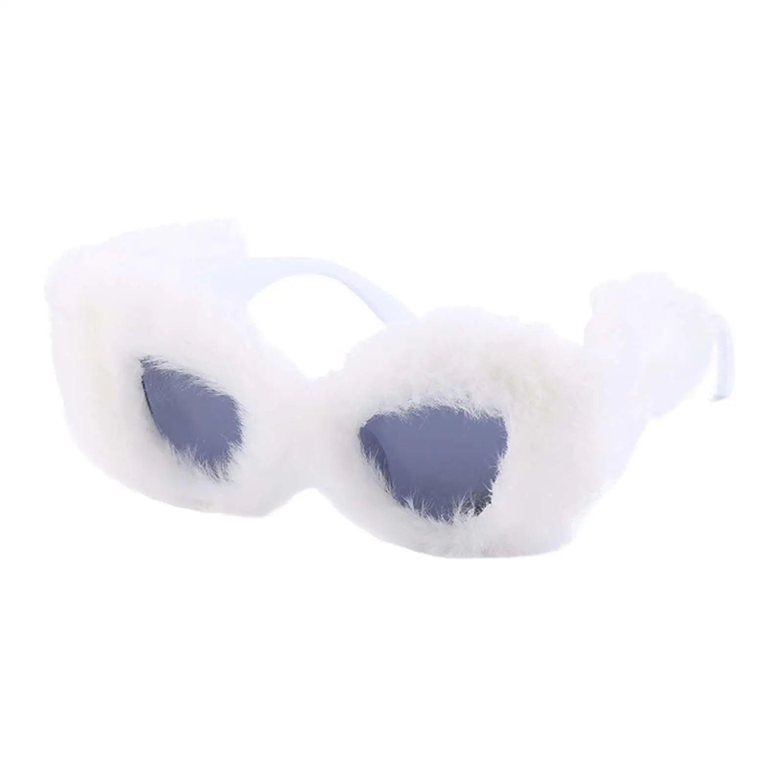 Plush Fuzzy Cat Eye Sunglasses Versatile Durable Retro Style Fashion Eyewear Eyeglasses for Girls Travel Street Concert Cosplay