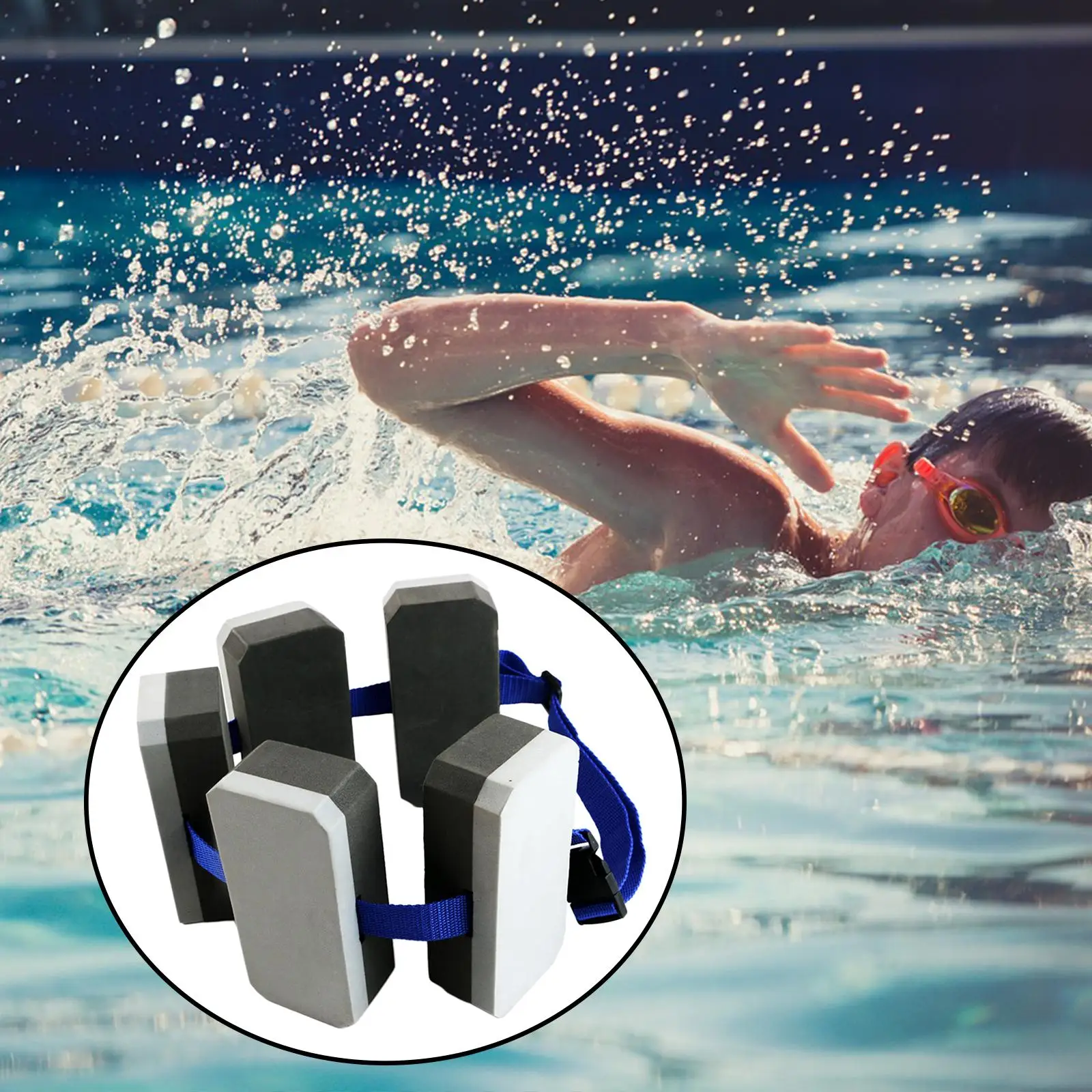 Swimming Belt, Buoyancy Swimming Belt,Swimming Floating Waistband, EVA Auxiliary Aquatic Exercise Kids  Aid Waist Safety Board