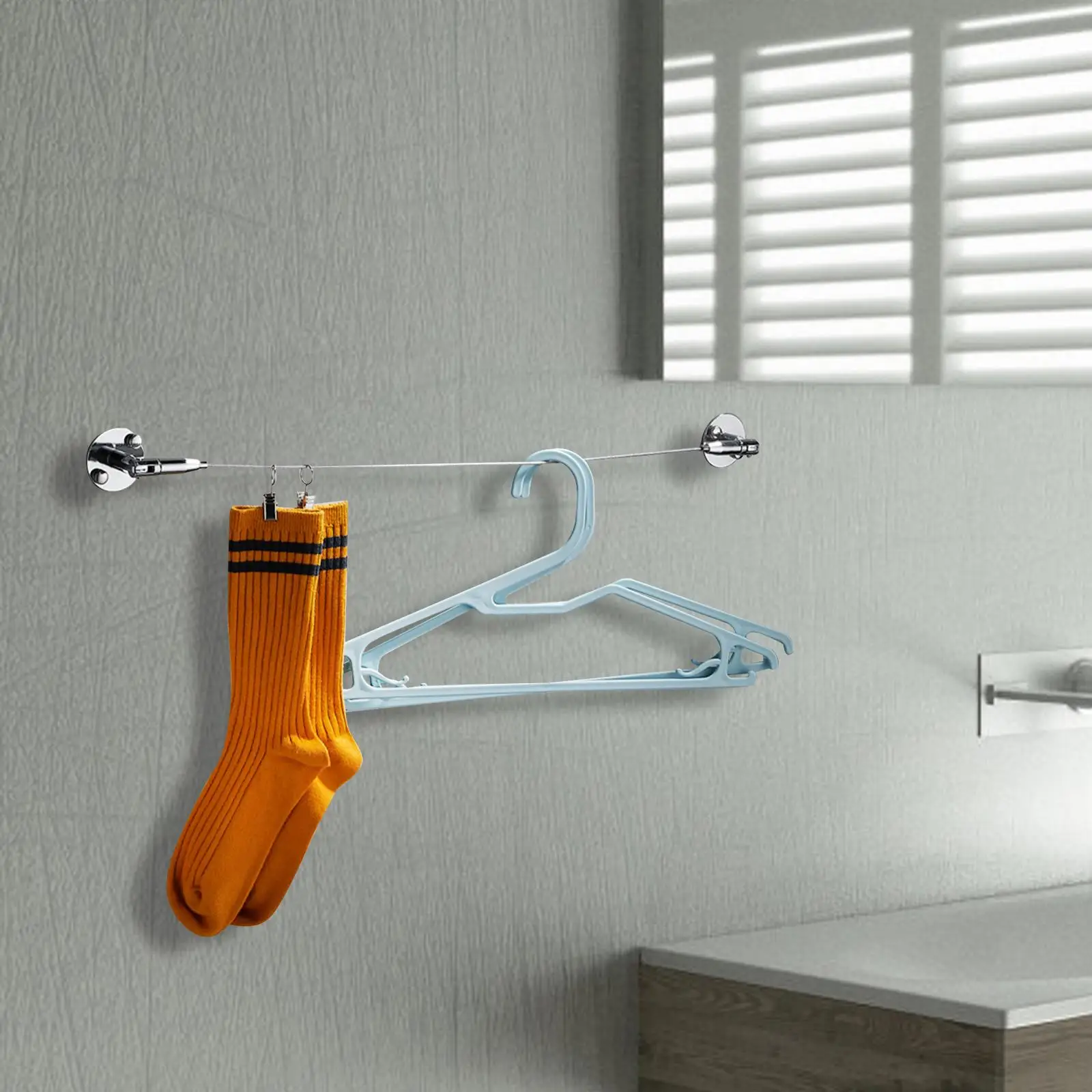Multifunction Clothesline Space Saving Wall Mounted for Household Bathroom