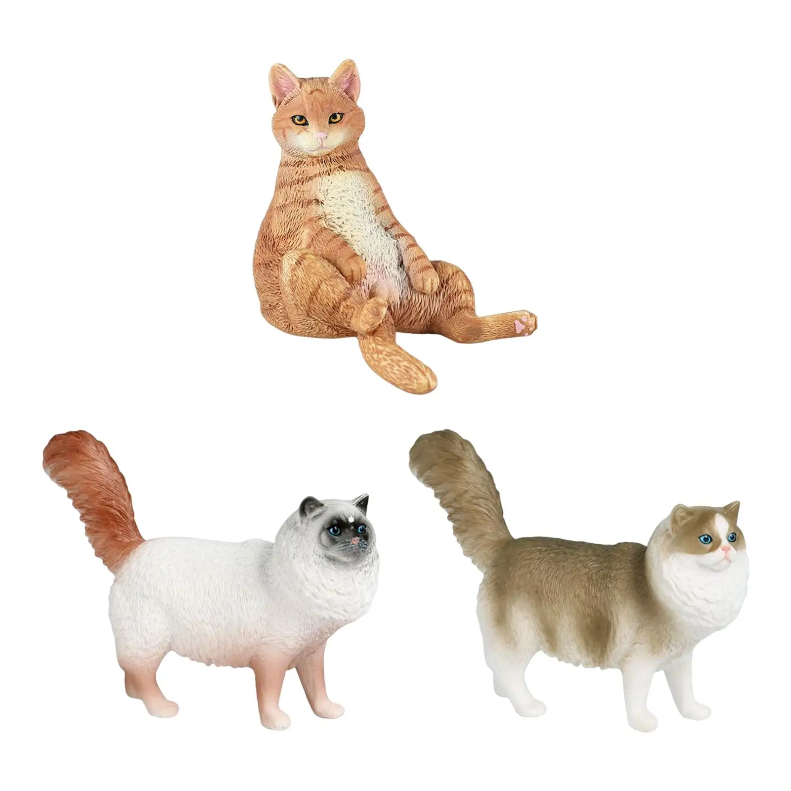 Simulation Cat Figurines Realistic Small Cat Figures Toy for Holiday Gifts