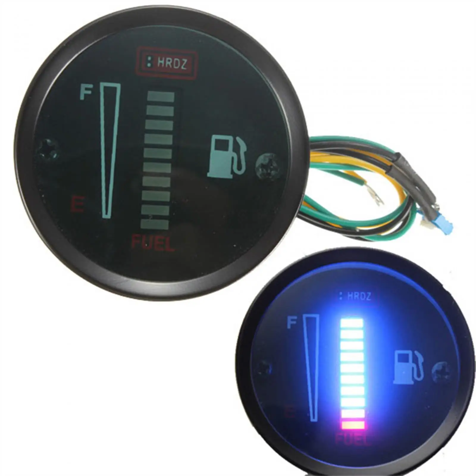 Car Motorcycle Fuel Level Meter Gauge Convenient Observation Vehicle SUV Replacement 1 Red LED Universal 12V 8 Blue LED Display