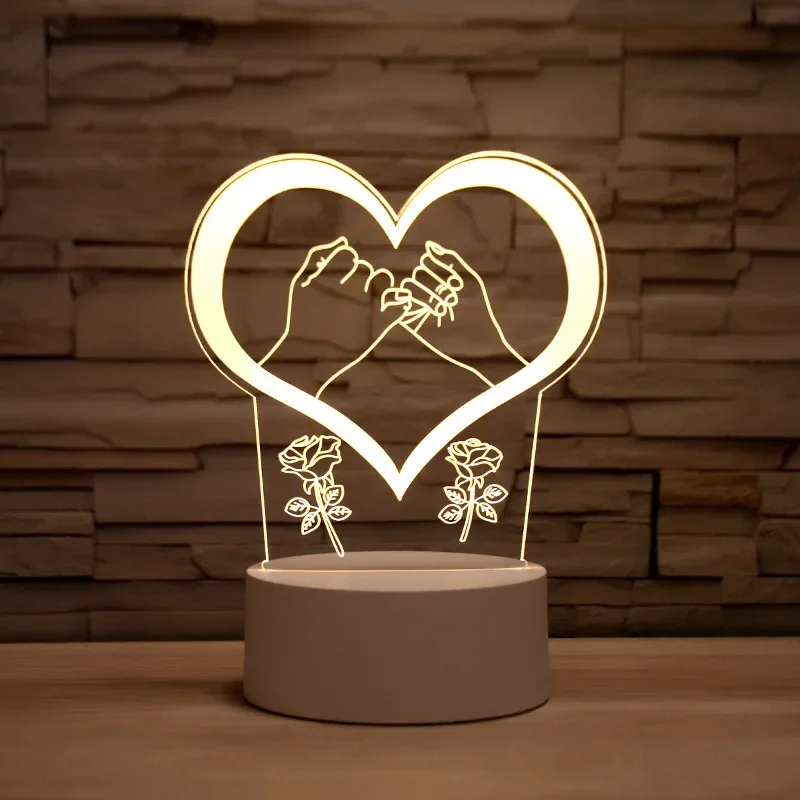 3D Lamp Acrylic USB LED Night Lights Neon Sign Lamp Xmas Christmas Decorations for Home Bedroom Birthday Decor Wedding Gifts