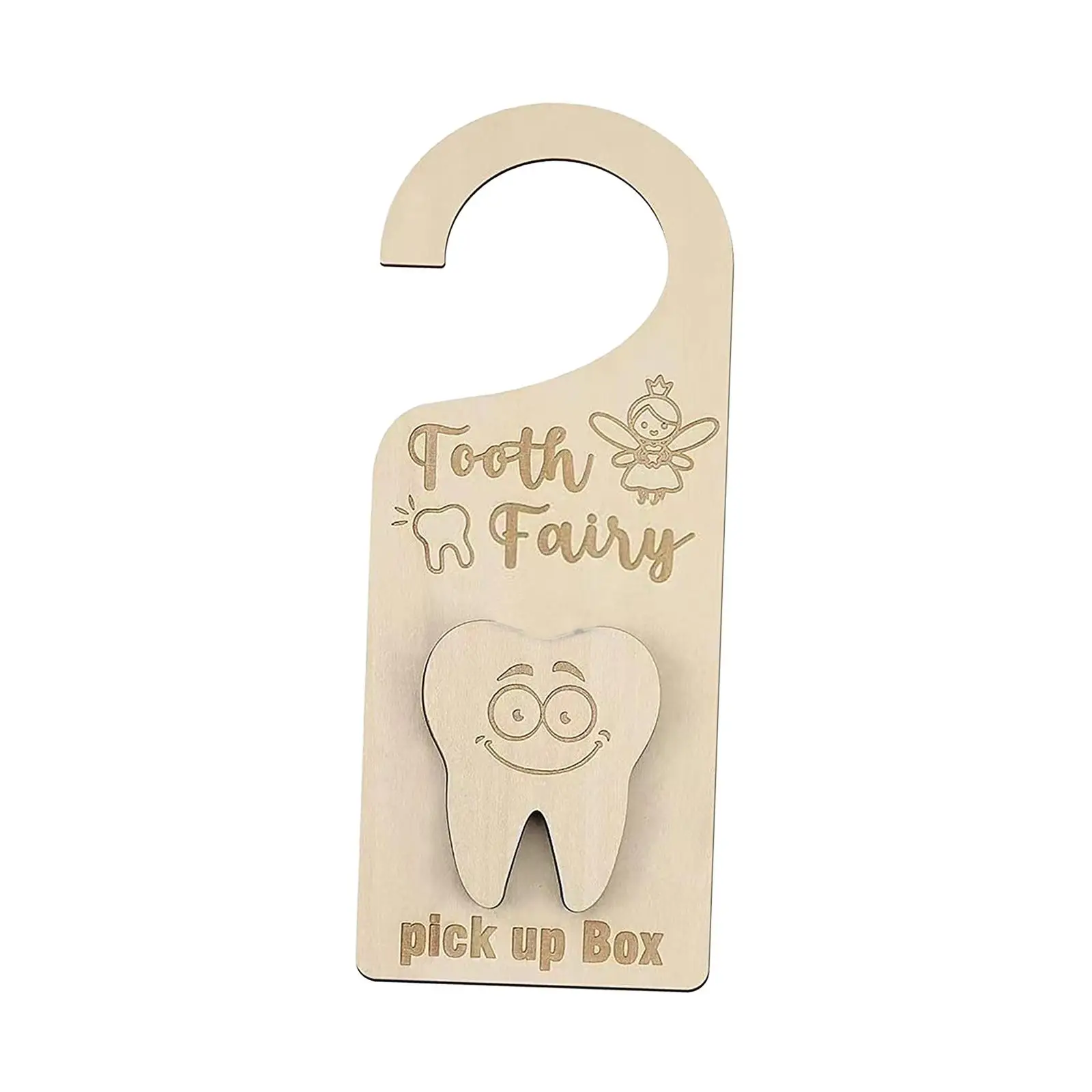 Wood Tooth Fairy Door Hanger Keepsake Organizer Case for Children Toddlers