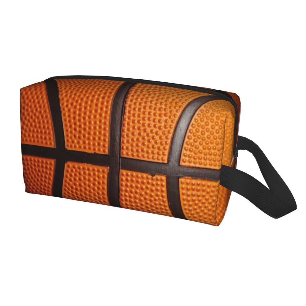 Flaming Basketball Maquiagem Bag para Mulheres Viagem