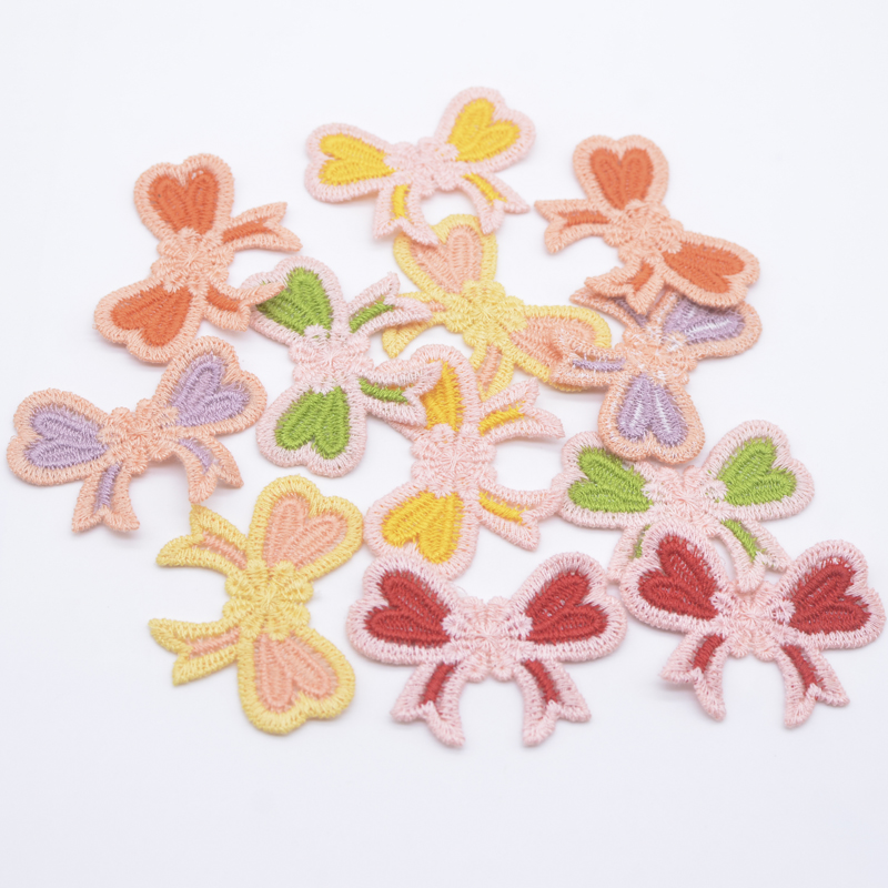 12 Stück 5,5*4cm Schleifenapplikationen für DIY-Kleidung, Hüte, Schuhe, Näh-Patches, Kopfbedeckungen, Haarspangen, Schleifendekoration, Zubehör – Detail 3