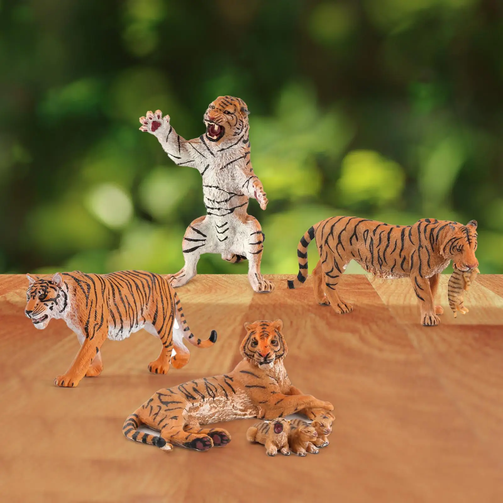 Realistic Tiger Figurines Forest Animals Toy for Shelf Living Room Decor