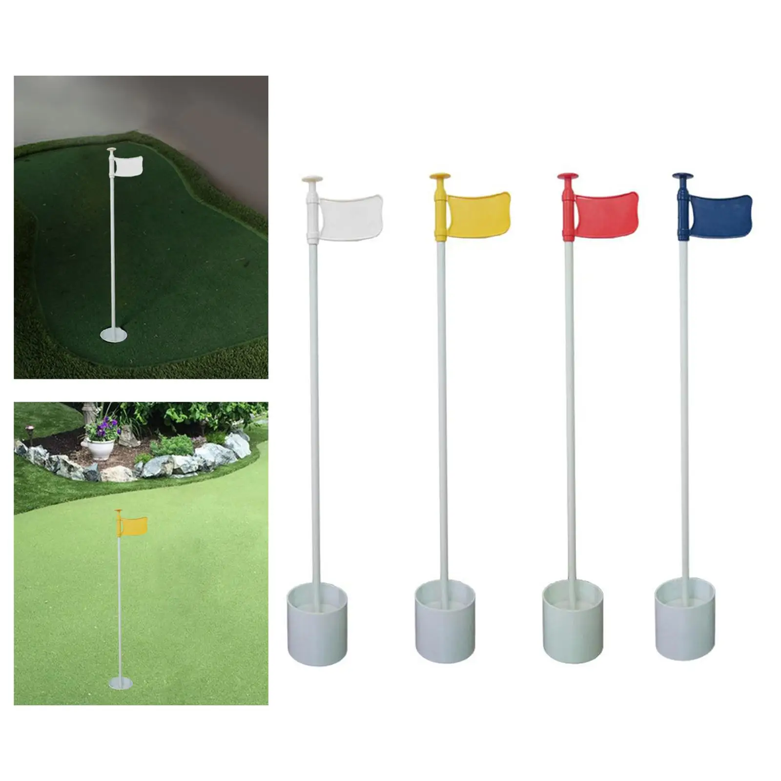 Golf Flag Hole Cup Set Practice Putting Golf Putting Green Flag and Hole Cup Golf Flagpoles for Men Women Kids Yard Lawn