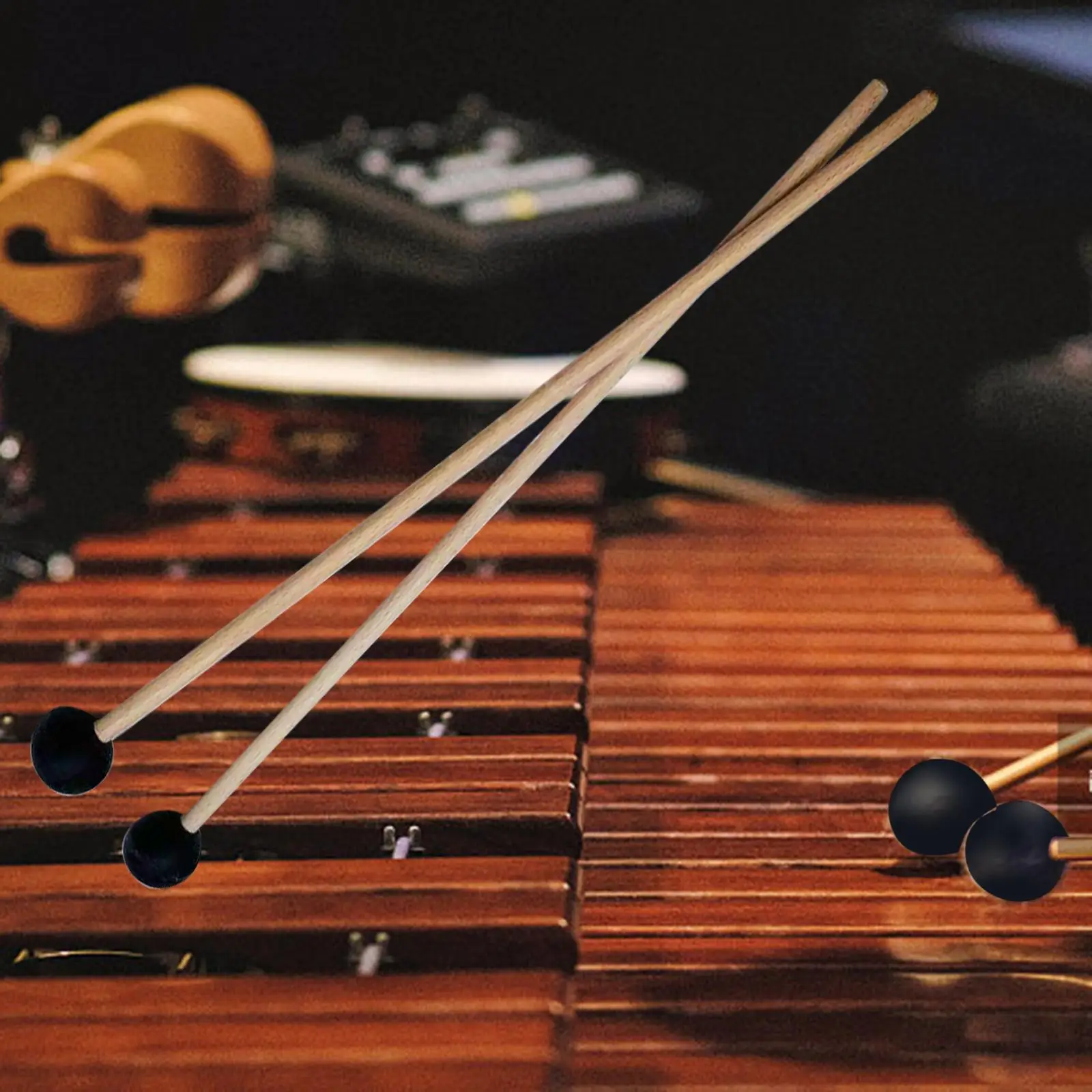 2Pcs Rubber Mallet Percussion Instrument,Xylophone Bell Mallets Sticks for Ethereal Drums Gong Woodblock Drum Bells
