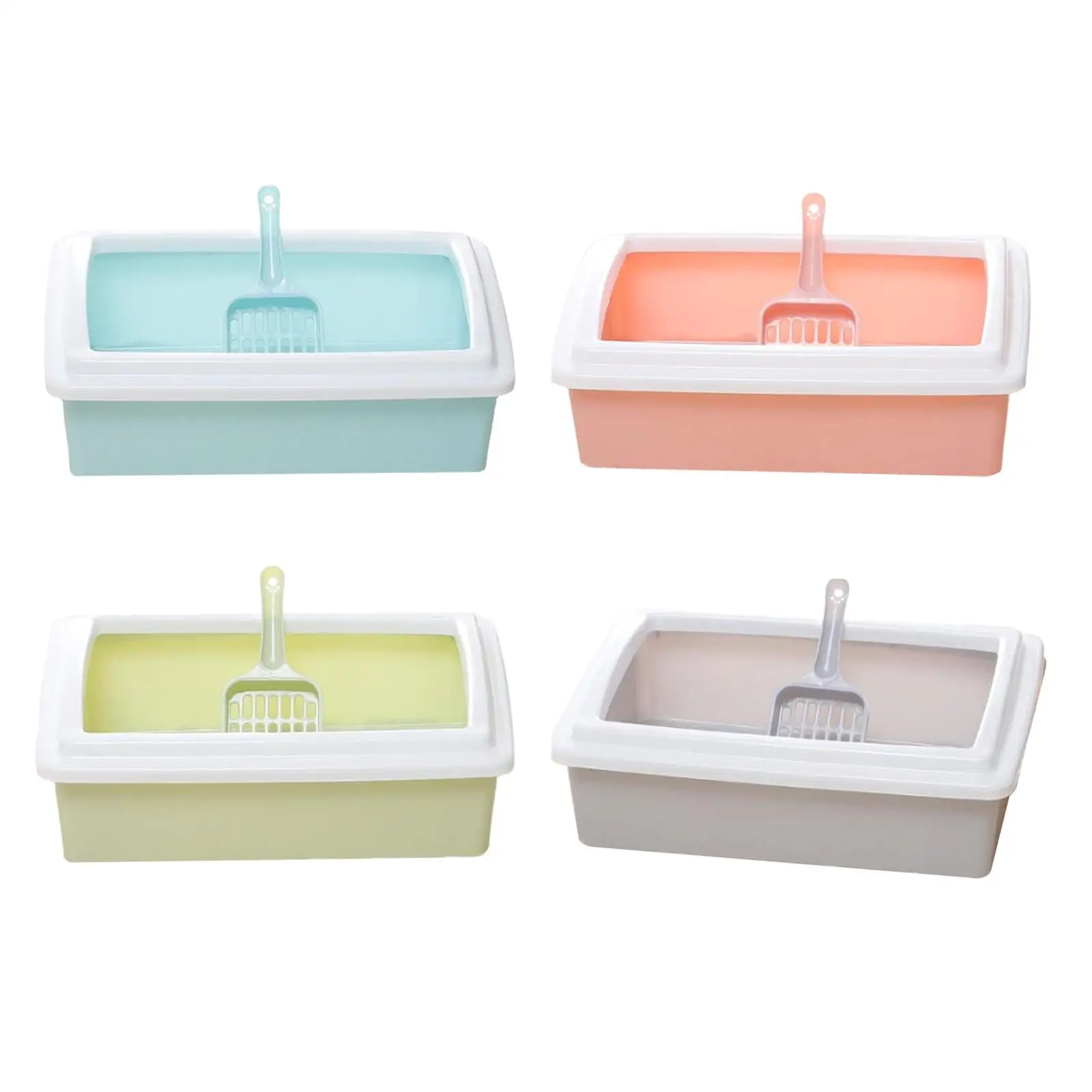 Cat Litter Tray Potty Pet Toilet Toilette Sand Box Container with Scoop Open Top Cat Litter Box for Bunny Small and Medium Cats