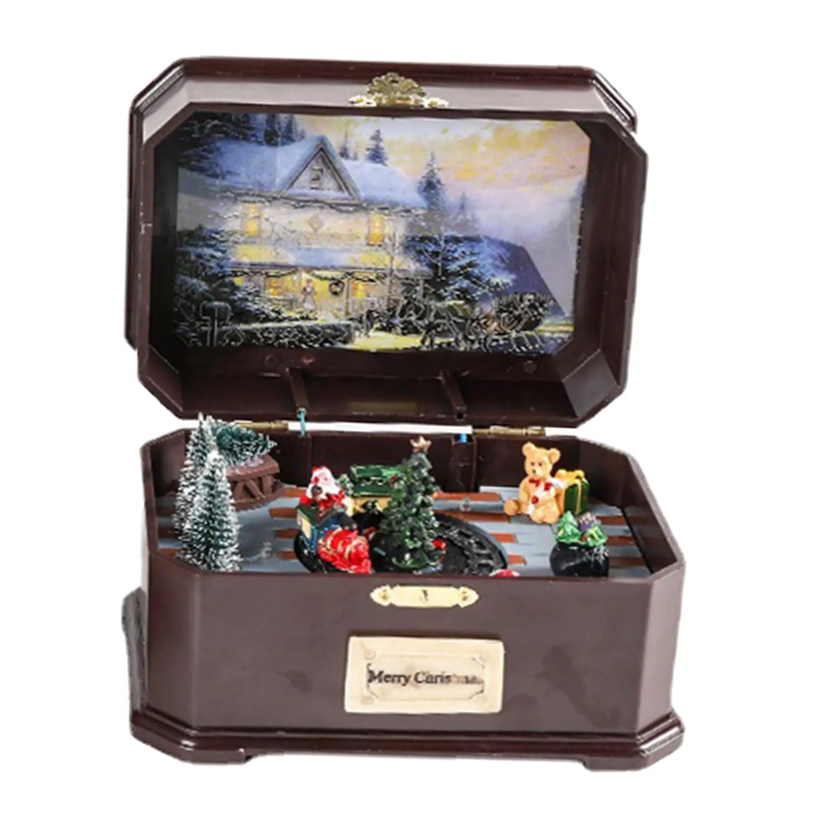Christmas Music Box Rotatable Retro crafts for Decor Birthday Desktop