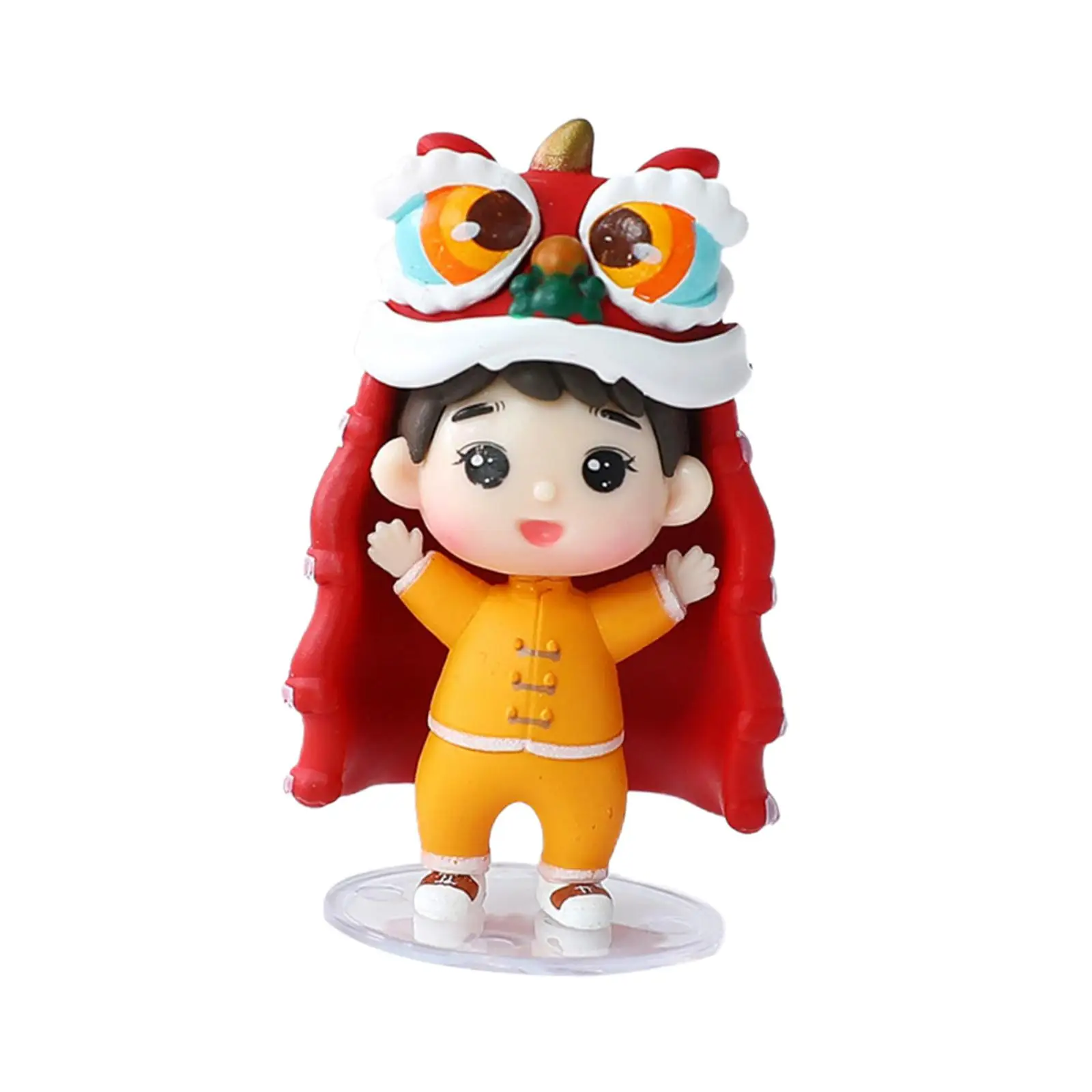 Cute Chinese New Year Doll Figurine Art Sculpture for Shelf Decor Cake Topper Decor