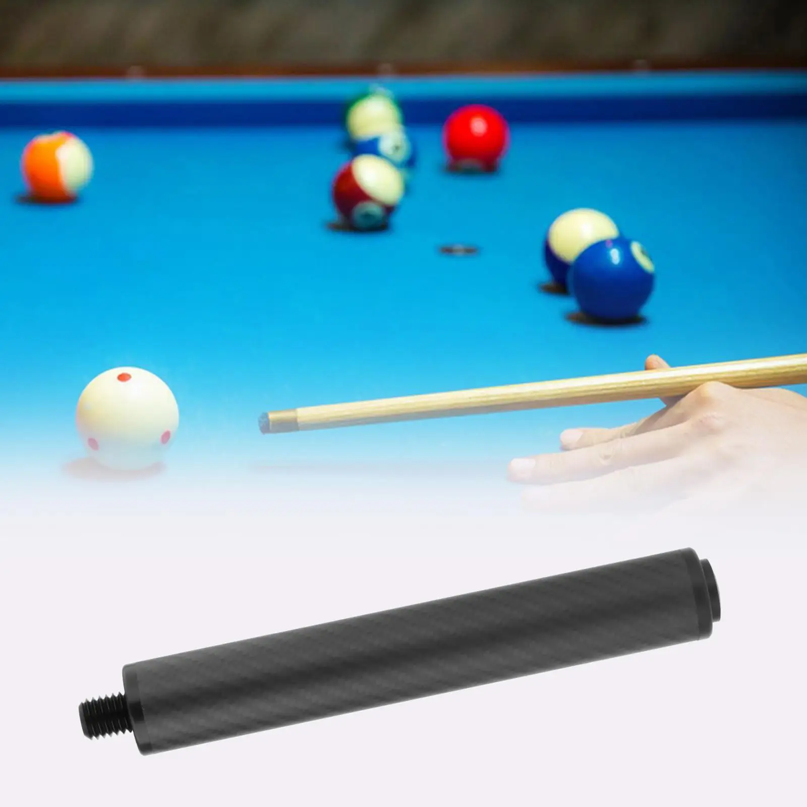 Billiard Pool Cue Extensions Rear Plug with , Billiard Accessories, 15 inch