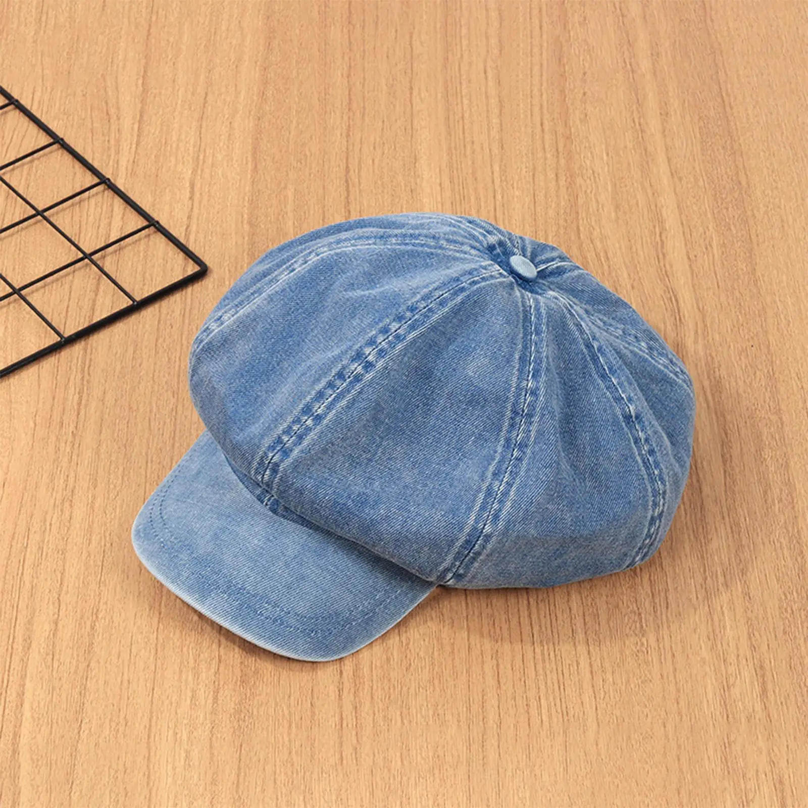 Cotton Denim Beret Hat Men Women Fashion Spring Vintage Newsboy Flat Caps Octagonal Hats