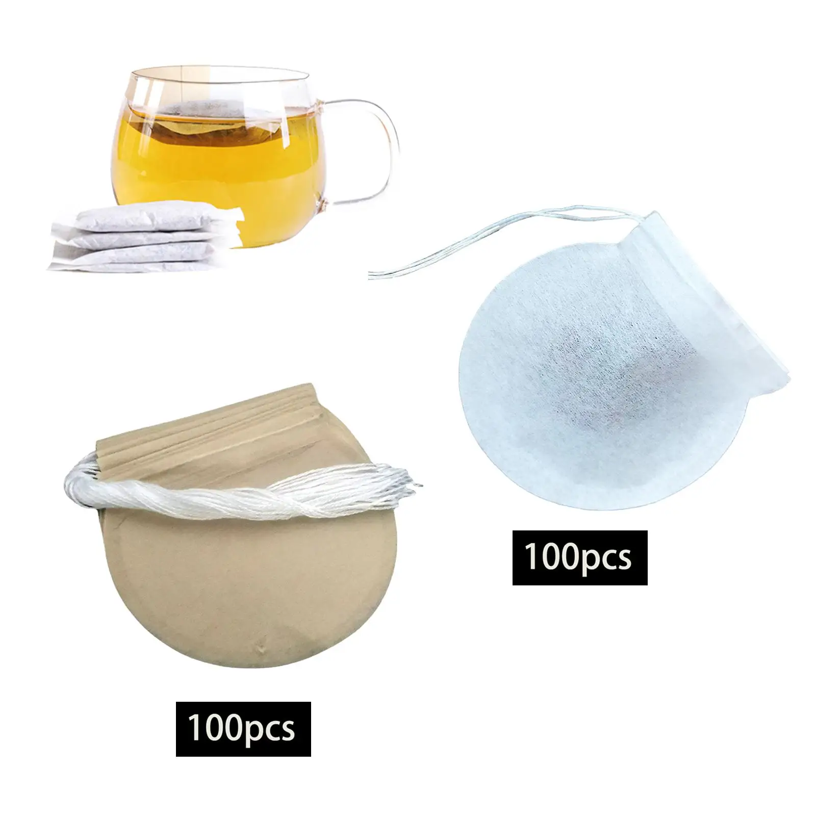 100 Pieces Tea Filter Bags Pepper Spices Tea Infuser Tea Leaf Filter Bags