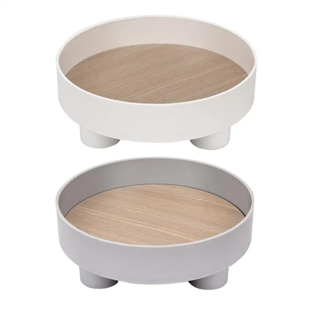 Food Serving  Tray with Feet,Organizer Multifunctional  Coffee,Tea Plastic & Wood Decorative Platters for Party Home Fruit