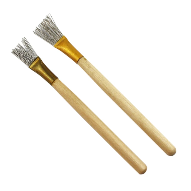 Manico in legno ceramica argilla spazzola in filo di ferro raschietto strumenti  per raschiare in ceramica spazzola in filo di acciaio inossidabile  strumento per modellare l'argilla