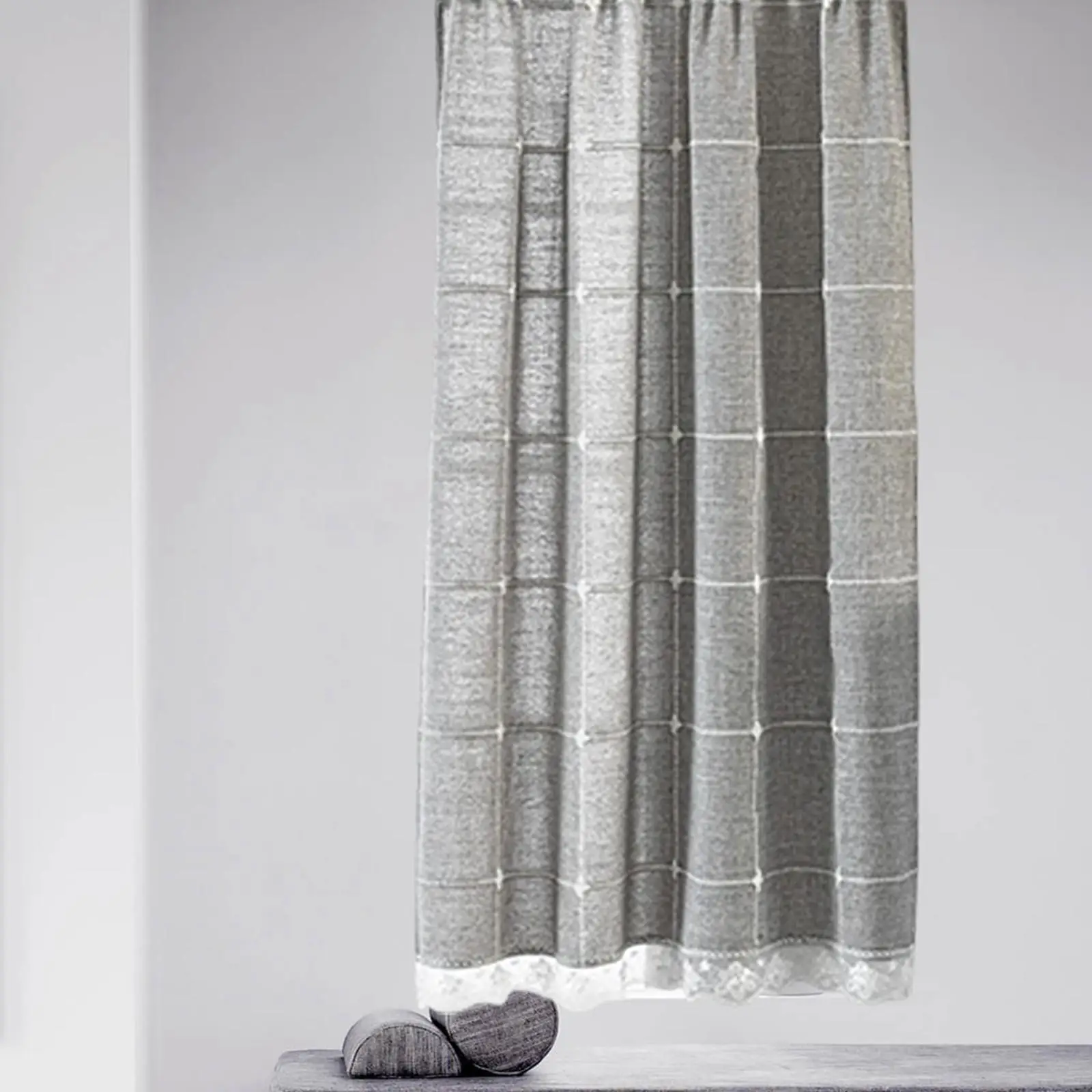 Fashion Rod Pocket Curtain Translucent Privacy Drapes for Patio Door Bedroom