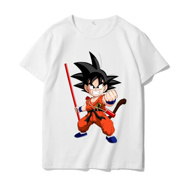 Dragon Ball Son Goku camiseta infantil, desenho animado de anime, branco e  preto, curto e curto, meninos e meninas, terno de bebê, verão - AliExpress