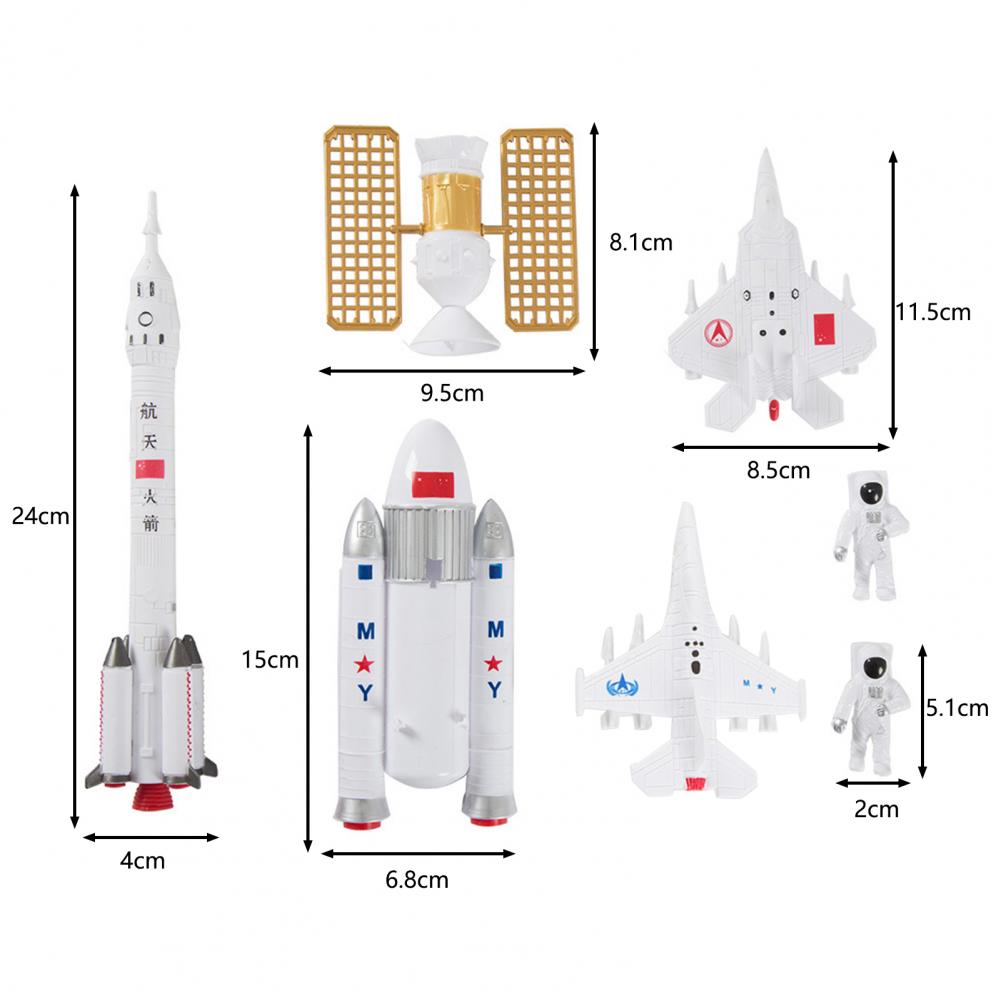7 шт./компл. Набор для украшения торта, ракеты, космическая станция,  самолеты, астронавты, модель, игрушки, подарки, реалистичный комплект для  ...
