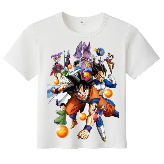 Camiseta Dragon Ball Goku Criança 100% Algodão DGB11