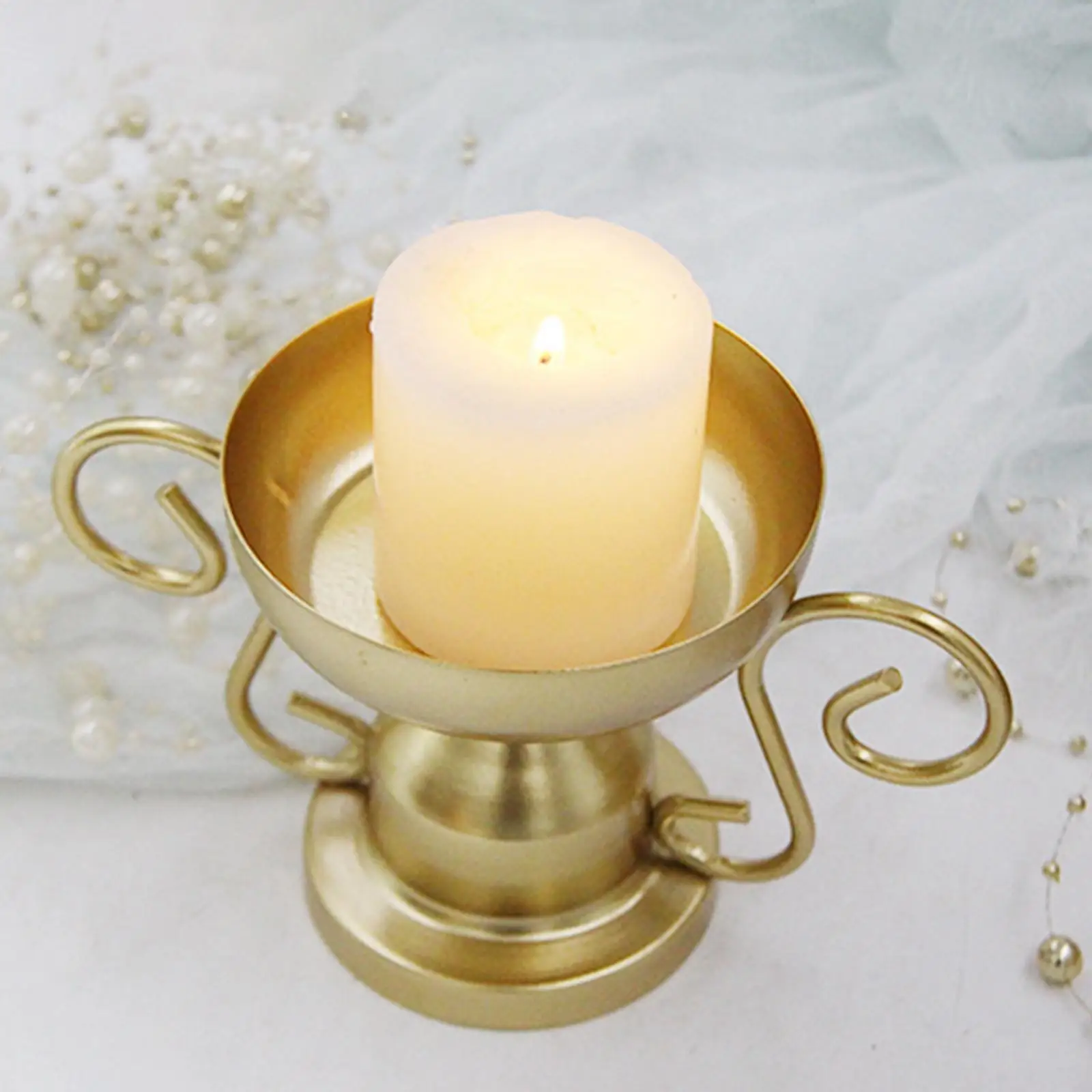 Candle Holder Table Centerpiece Ornaments Decor Romantic Candlestick Plate for Christmas Gifts Valentines Day Wedding Home Party