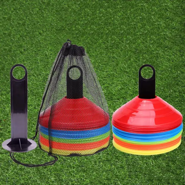 Paquete de 50 conos de fútbol con bolsa de transporte con correa, cono  multicolor para entrenamiento de agilidad, conos de fútbol de 7.2 pulgadas