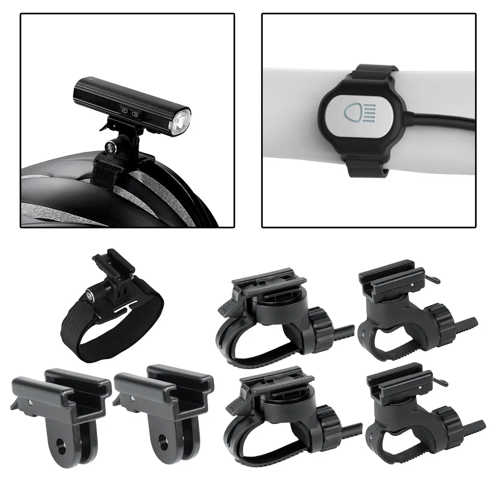 Bike Front Lamp Clip Clamp Headlight Holder Mounting Adjustable Flashlight Mount Stand for 7-43mm Handlebar Extension Universal