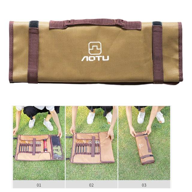 Portable Tent Stakes Storage Bag Tent Pegs Organizer Case Camping Tool Storage Bag For Backpacking Outdoor Camping