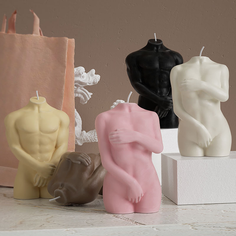 Description Picture 2 of itemEuropean Human Body Statue Candle Silicone Mold 3D Male Body Shy Woman Soap Aroma Wax Mold Candle Mold Home Crafts Decoration