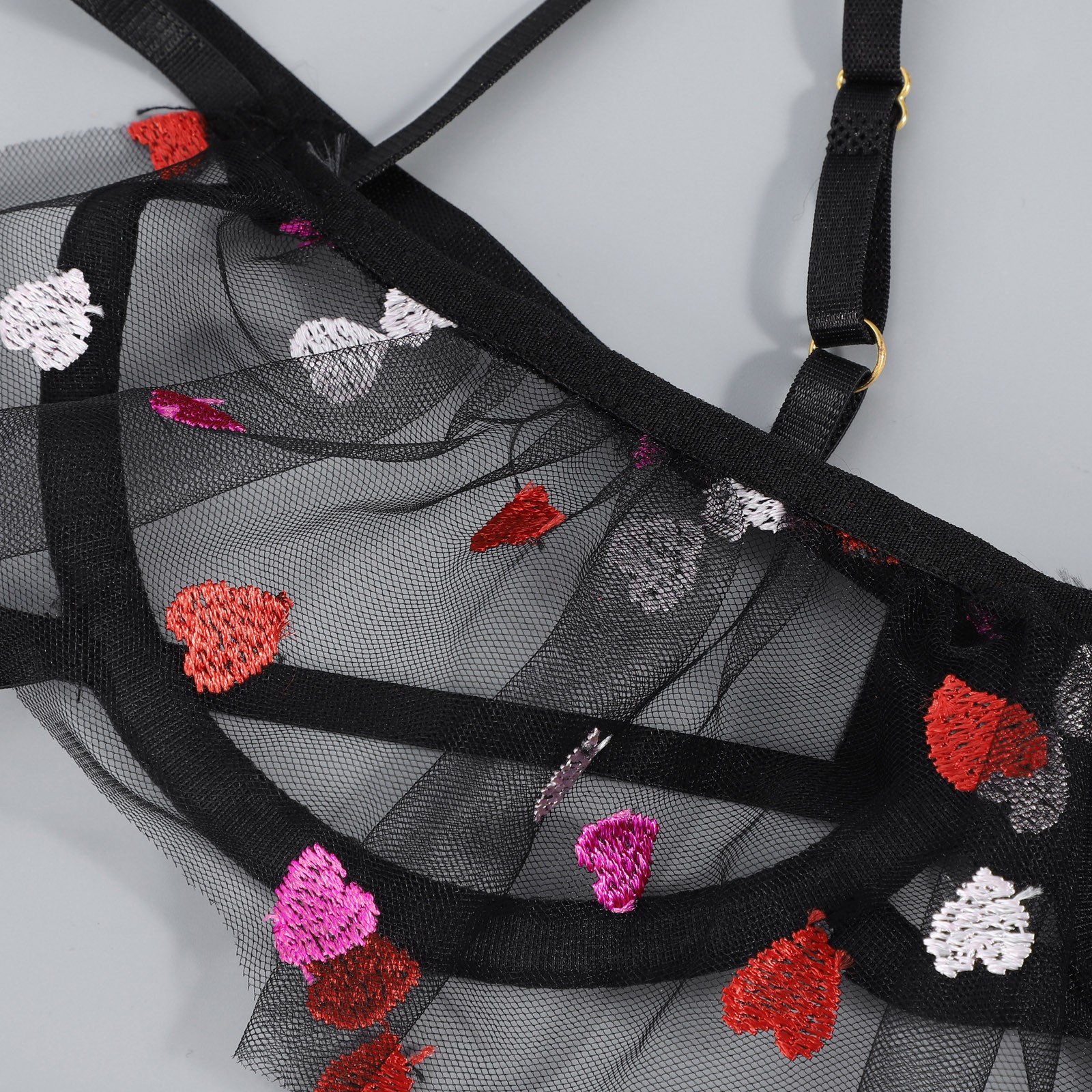 Dessous Für Frauen Sexy Frech Plus Größe Liebe Stickerei Bh G-string Tanga Nachtwäsche Dessous Strumpfband lenceria para_voghion.com