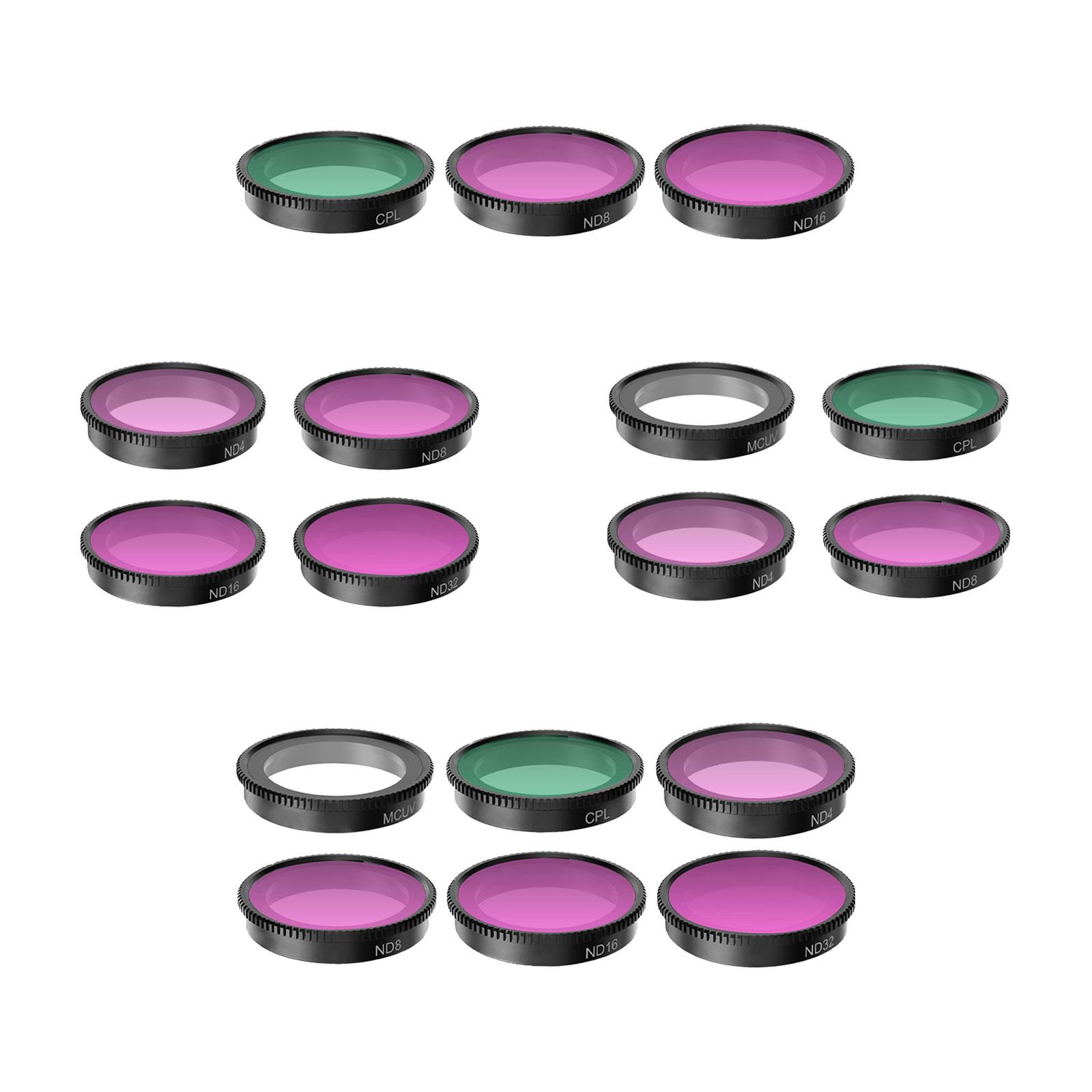 Lens Filter Set Lightweight Thread Installation Professional Aluminum Alloy Glass High Brightness for Go 3/2 Camera Attachments